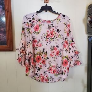 Cato floral top size xl
